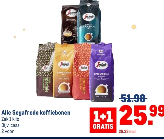 Aanbieding: Segafredo koffiebonen
