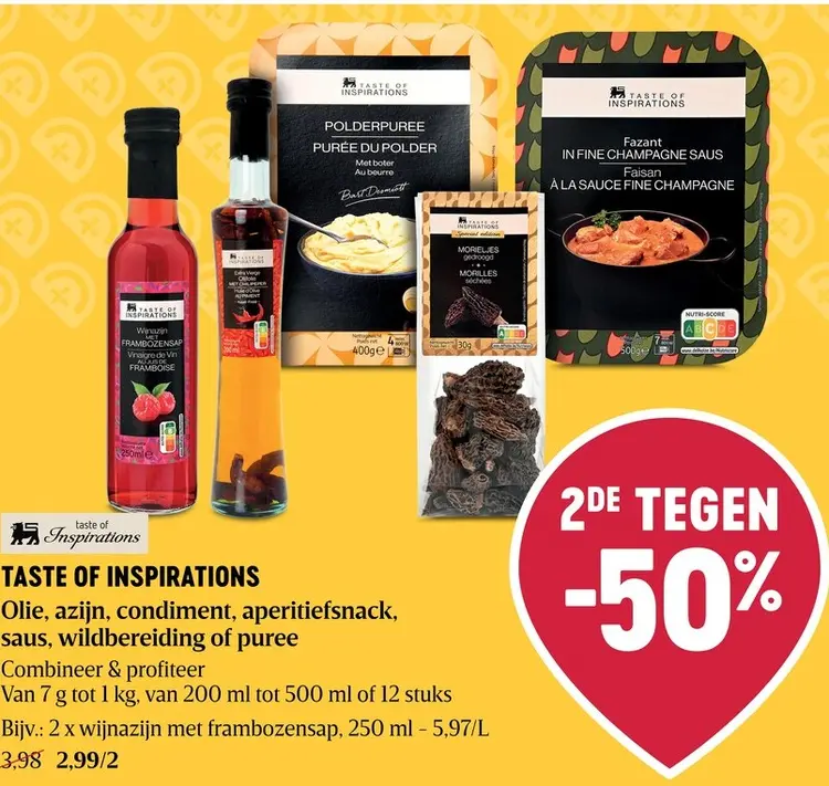 Promotie: Taste of Inspirations Olie, azijn, condiment, aperitiefsnack, saus, wildbereiding of puree