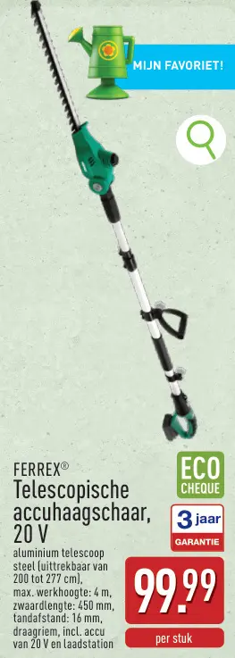 Aanbieding: Telescopische accuhaagschaar, 20 V