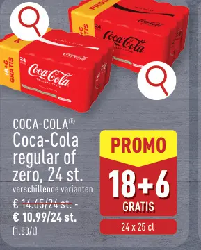 Promotie: Coca-Cola regular of zero