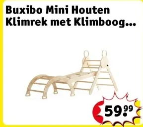 Aanbieding: Buxibo Mini Houten Klimrek met Klimboog