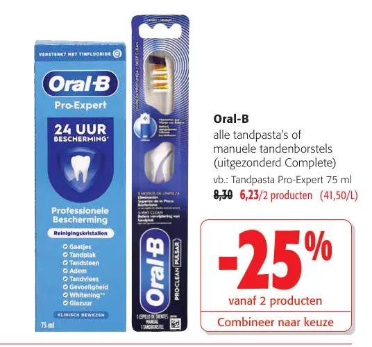 Promotie: Oral-B alle tandpasta's of manuele tandenborstels