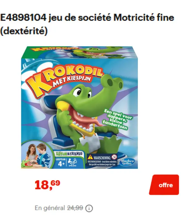 Offre: jeu de société Motricité fine (dextérité)