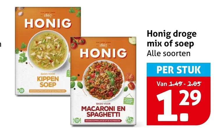 Aanbieding: Honig droge mix of soep