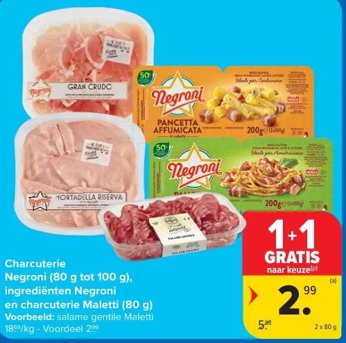 Promotie: Charcuterie Negroni en charcuterie Maletti