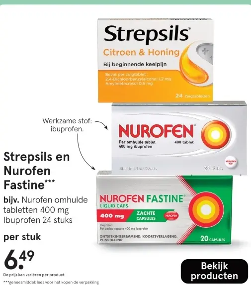 Aanbieding: Strepsils en Nurofen Fastine