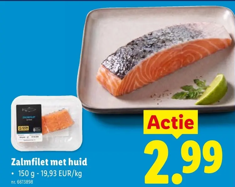 Promotie: Zalmfilet met huid
