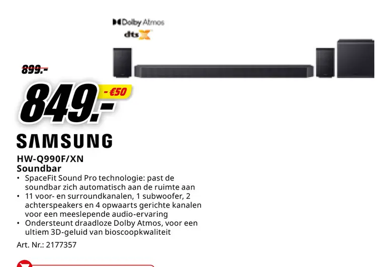 Promotie: HW-Q990F/XN Soundbar