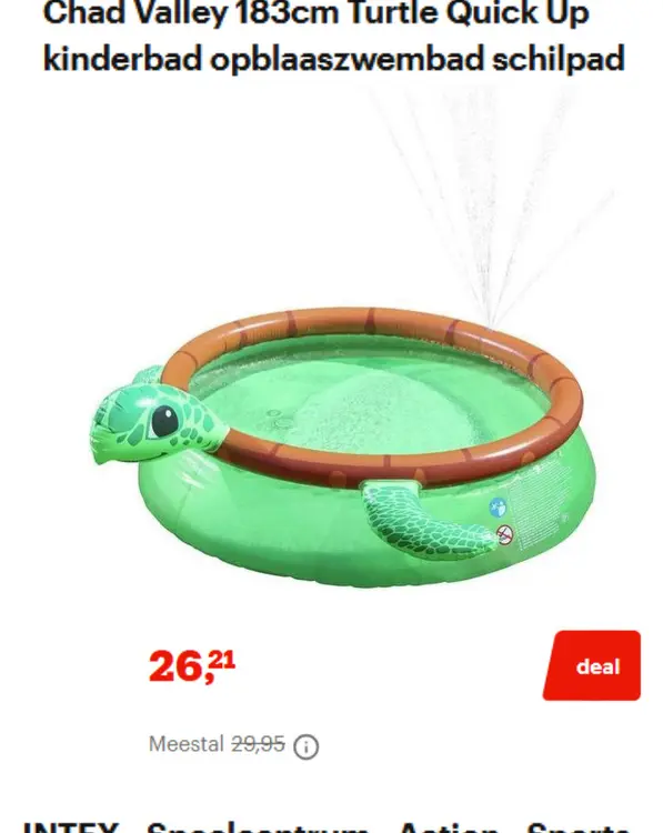 Promotie: Chad Valley 183cm Turtle Quick Up kinderbad o