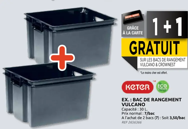 Offre: Bac de rangement vulcano