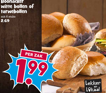 Aanbieding: Boonacker witte bollen of tarwebollen