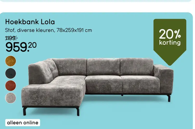 Aanbieding: Hoekbank Lola