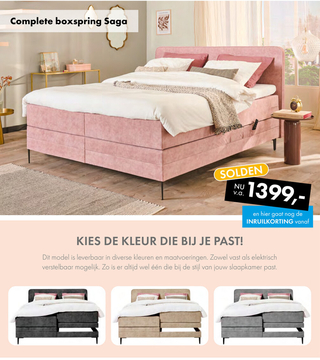 Aanbieding: Complete boxspring Saga