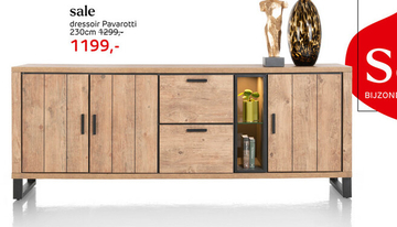 Aanbieding: Pavarotti, Dressoir 230 Cm - 3-Deuren + 2-Laden + 2-Niches (+ LED)