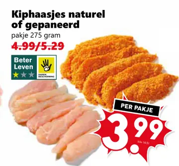 Aanbieding: Kiphaasjes naturel of gepaneerd