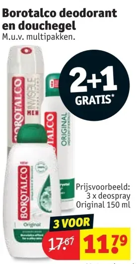 Promotie: Borotalco deodorant en douchegel