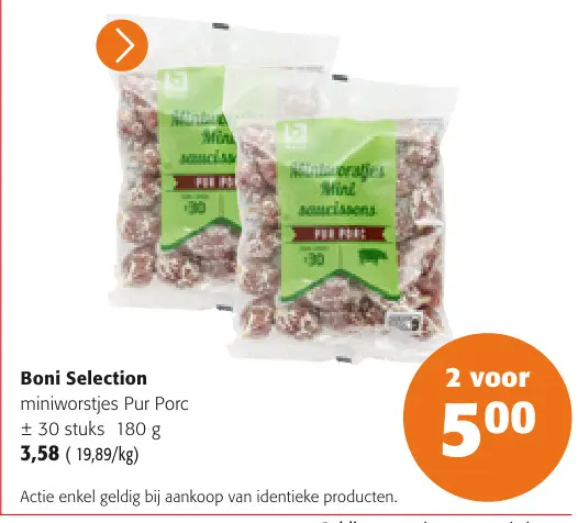 Promotie: miniworstjes Pur Porc