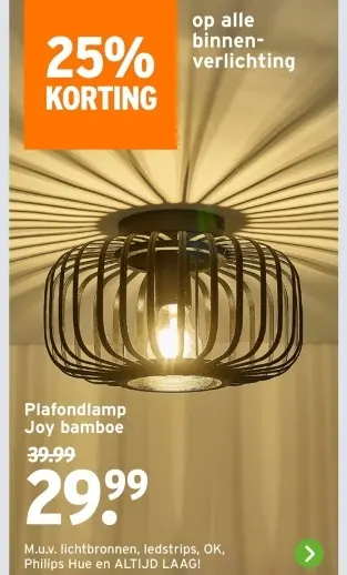 Aanbieding: Plafondlamp Joy bamboe