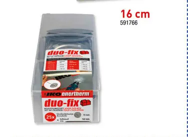 Promotie: Iko Enertherm Duo-fix bevestigingsset 16cm 25 stuks