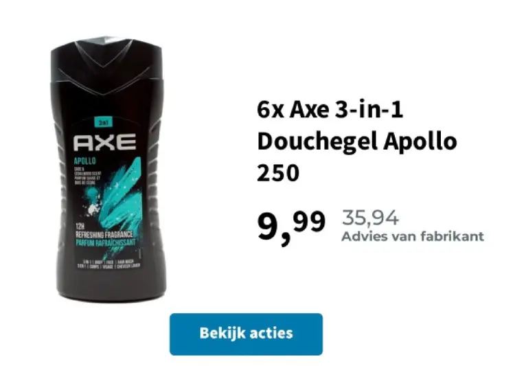 Promotie: Axe 3-in-1 Douchegel Apollo