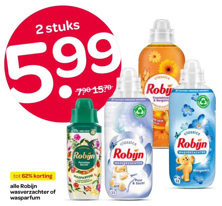 Aanbieding: Robijn wasverzachter of wasparfum