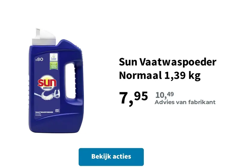 Promotie: Sun Vaatwaspoeder Normaal 1,39 kg