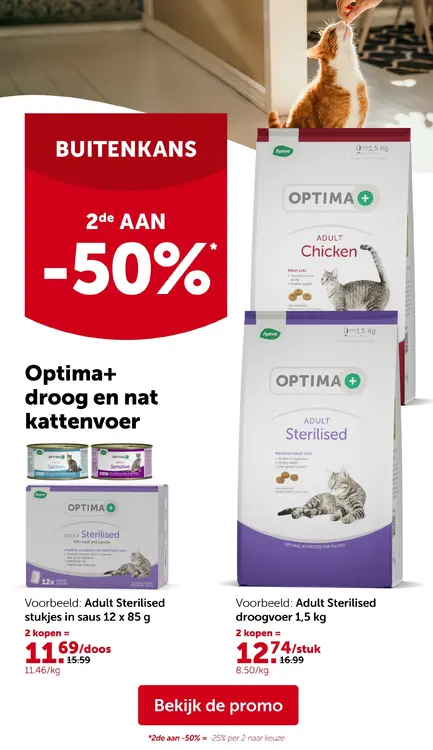 Promotie: Optima+ droog en nat kattenvoer