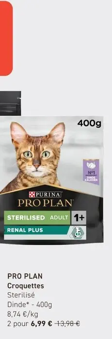 Offre: PRO PLAN Croquettes Sterilisé Dinde*