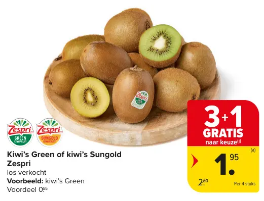 Promotie: Kiwi's Green of kiwi's Sungold
