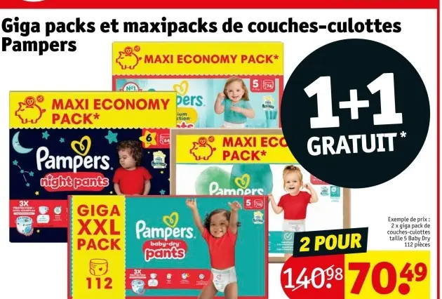 Offre: Giga packs et maxipacks de couches-culottes