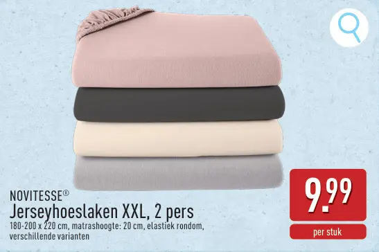 Promotie: Jerseyhoeslaken XXL, 2 pers