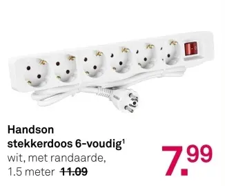 Aanbieding: stekkerdoos 6-voudig