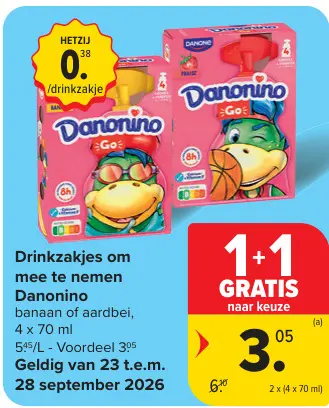 Promotie: Danonino Drinkzakjes Om Mee Te Nemen Danonino