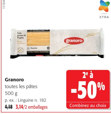Offre: toutes les pâtes