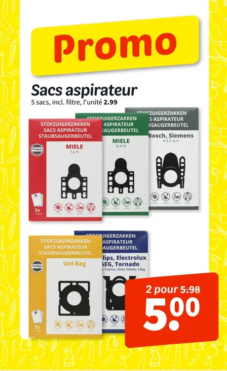 Offre: Sacs aspirateur