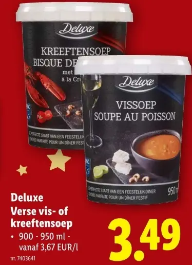 Promotie: Verse vis- of kreeftensoep