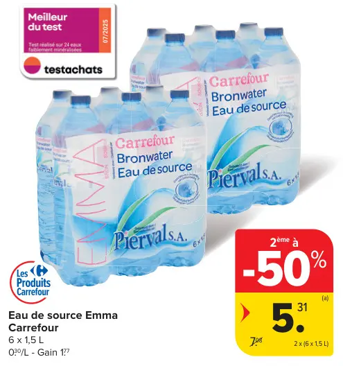 Offre: Eau de source Emma