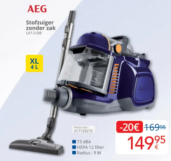 Aanbieding: Stofzuiger zonder zak LX7-2-DB