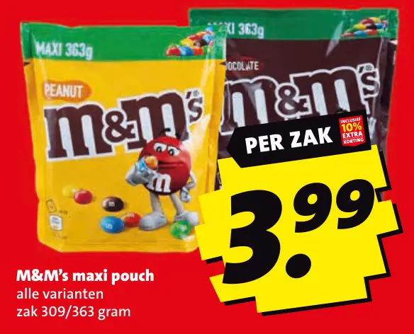 Aanbieding: M&M's maxi pouch