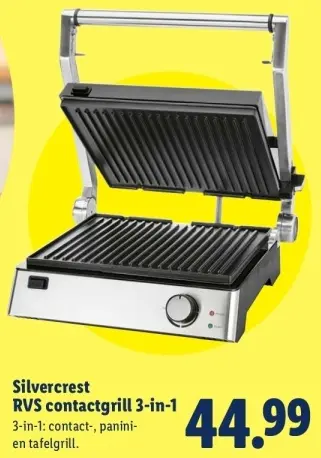 Aanbieding: RVS contactgrill 3-in-1