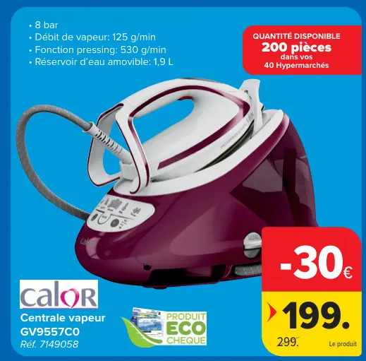 Offre: Centrale vapeur GV9557C0