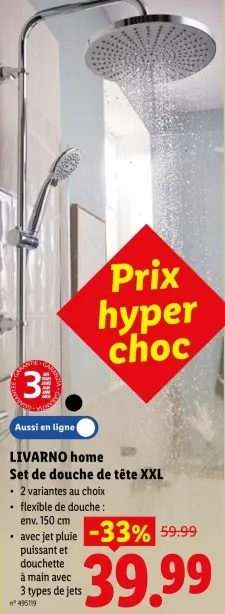 Offre: Set de douche de tête XXL