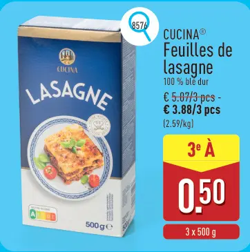 Offre: Feuilles de Lasagne