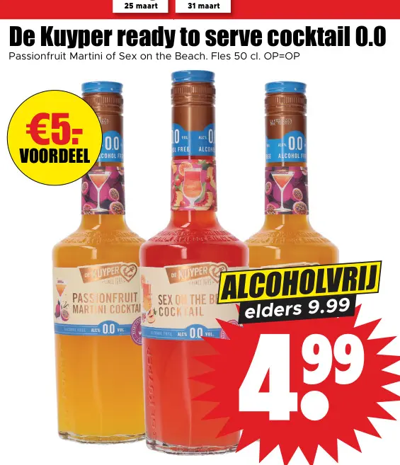 Aanbieding: ready to serve cocktail 0.0 Passionfruit Mart