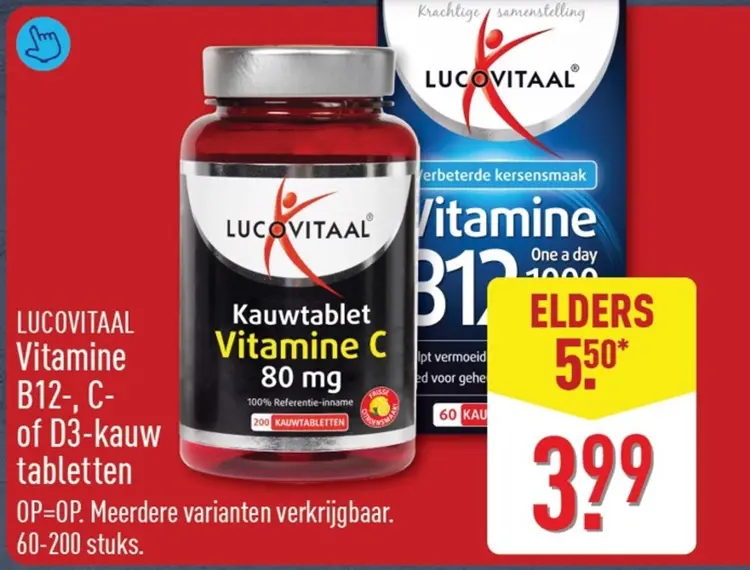 Aanbieding: Lucovitaal Vitamine B12-, C- of D3-kauwtablet