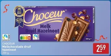 Aanbieding: Melkchocolade druif hazelnoot
