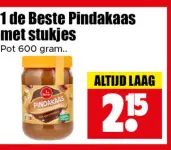Aanbieding: 1 de Beste Pindakaas met stukjes