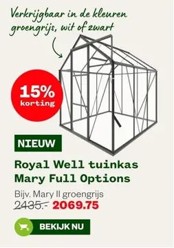 Aanbieding: Royal Well tuinkas Mary Full Options