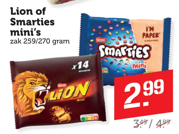 Aanbieding: Lion of Smarties mini's