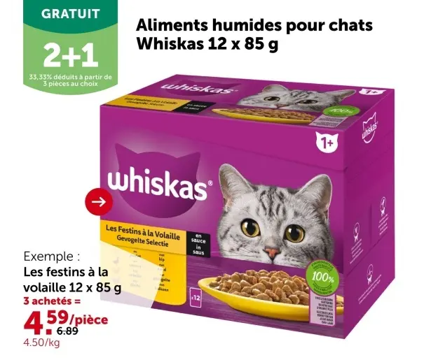 Offre: Aliments humides pour chats 12 x 85 g